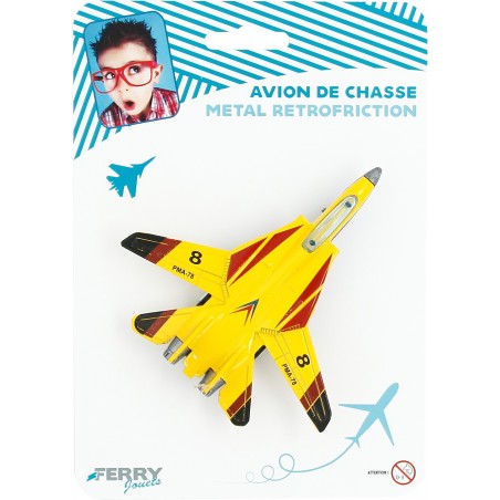  AVION DE CHASSE EN METAL RETROFRICTION 