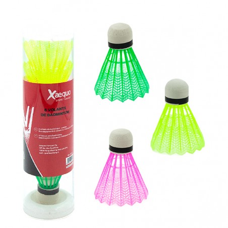  TUBE DE 6 VOLANTS BADMINTON COULEUR