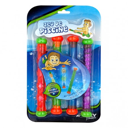  JEU DE PISCINE 4 BATONS LUMINEUX