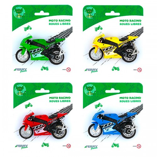  MOTO RACING MÉTAL ROUES...