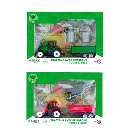  TRACTEUR + REMORQUE ROUES LIBRES + ACCES