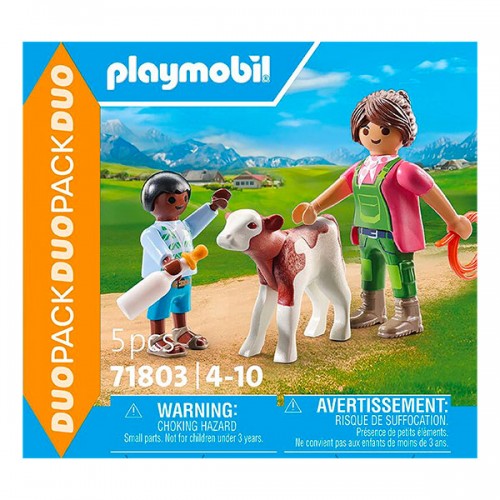  MAMAN ET ENFANT AVEC VEAU