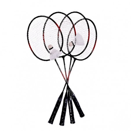  4 RAQUETTES BADMINTON ACIER XAEQUO