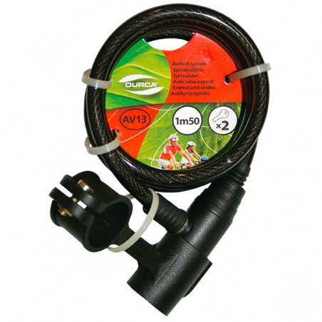  ANTIVOL SPIRAL CLE 1,50M + SUPPORT