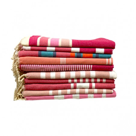 FOUTA PLATE ROSE 100X200CM