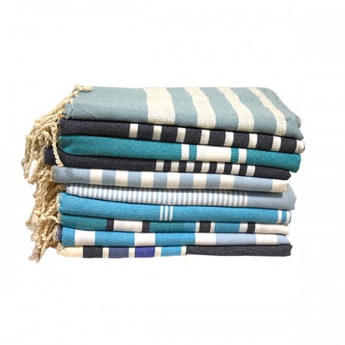  FOUTA PLATE BLEU 100X200CM