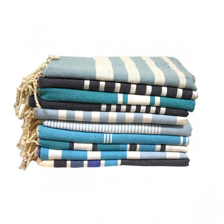  FOUTA PLATE BLEU 100X200CM