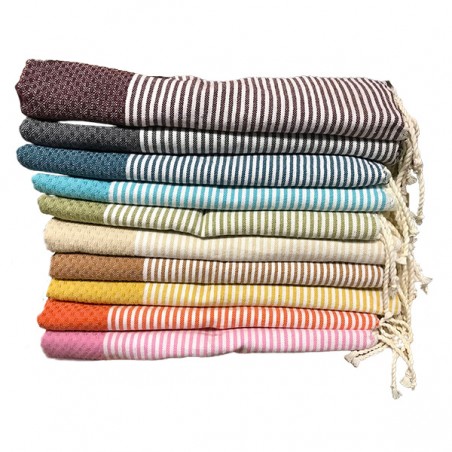  FOUTA PLATE NID D'ABEILLE 100X200CM