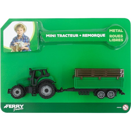  MINI TRACTEUR + REMORQUE 17CM