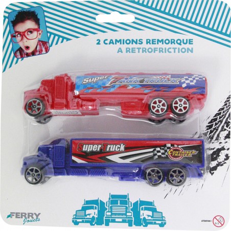  2 CAMIONS REMORQUE A RETROFRICTION