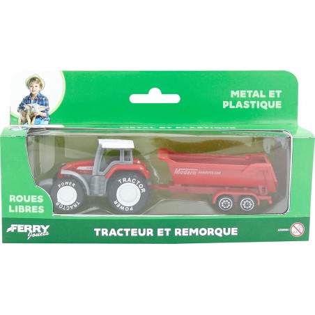 TRACTEUR METAL + REMORQUE