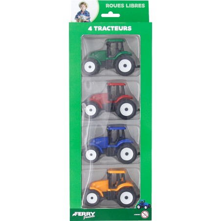  4 TRACTEURS ROUES LIBRES 7CM