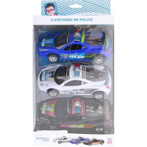  3 VOITURES DE POLICE 17CM...