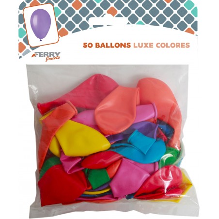  50 BALLONS LUXE COLORES
