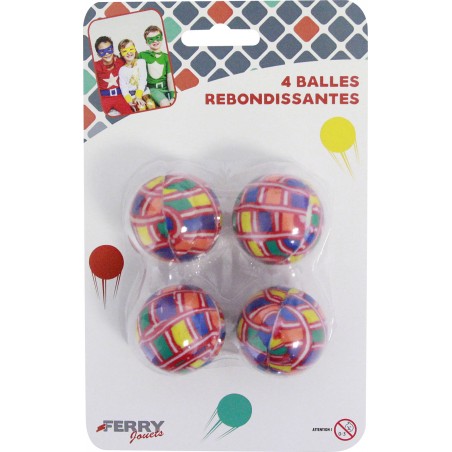 4 BALLES REBONDISSANTES D.30MM