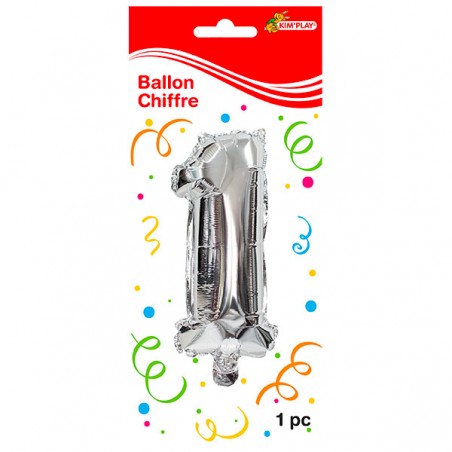  BALLON 36CM METAL CHIFFRE 1