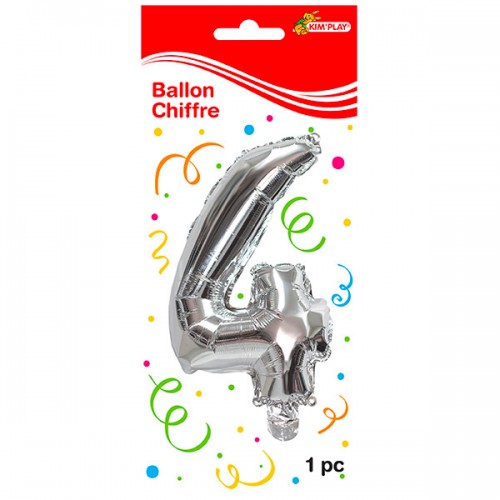  BALLON 36CM METAL CHIFFRE 4