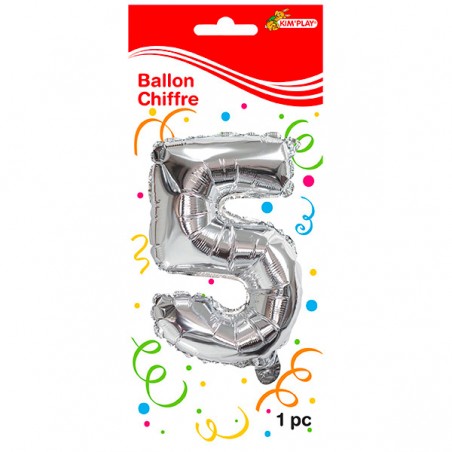  BALLON 36CM METAL CHIFFRE 5