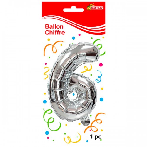  BALLON 36CM METAL CHIFFRE 6