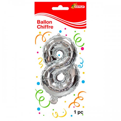  BALLON 36CM METAL CHIFFRE 8