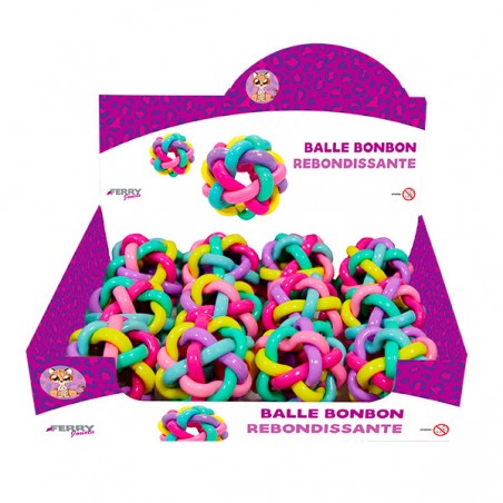  BALLE REBONDISSANTE BONBON 6,5CM DB 12