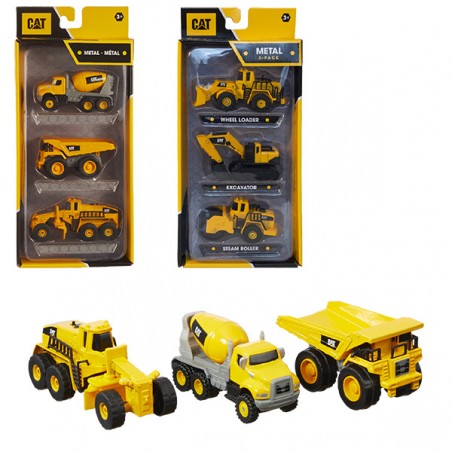  3 ENGINS CHANTIER METAL 10CM ASST