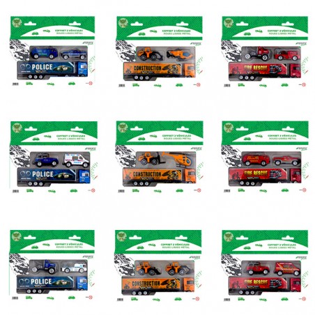  COFFRET 3 VEHICULES METAL ROUES LIBRES