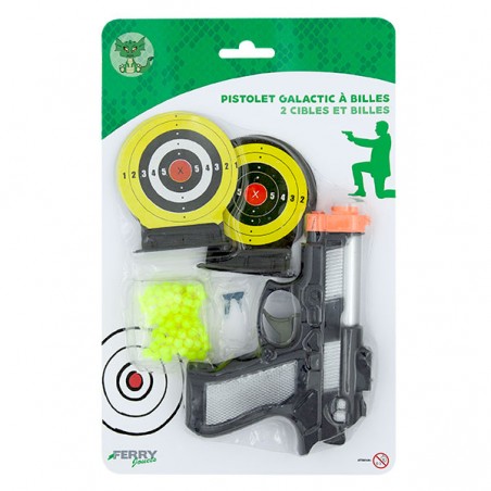  PISTOLET GALACTIC A BILLES + 2 CIBLES