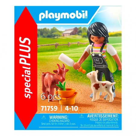  FERMIERE AVEC CHEVRE ET CHEVREAU