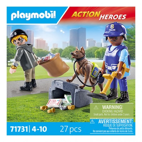  POLICIER AVEC CHIEN  ET VOLEUR