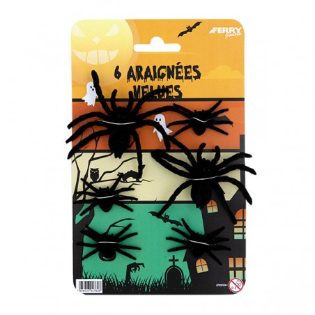  6 ARAIGNEES VELUES