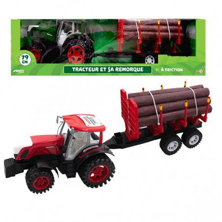  TRACTEUR A FRICTION AVEC REMORQUE 79 CM