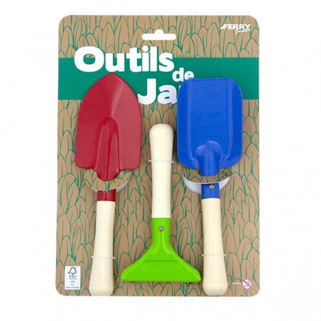  3 PETITS OUTILS JARDIN METAL FSC 100%