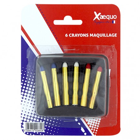  6 CRAYONS MAQUILLAGE XAEQUO SUPPORTER