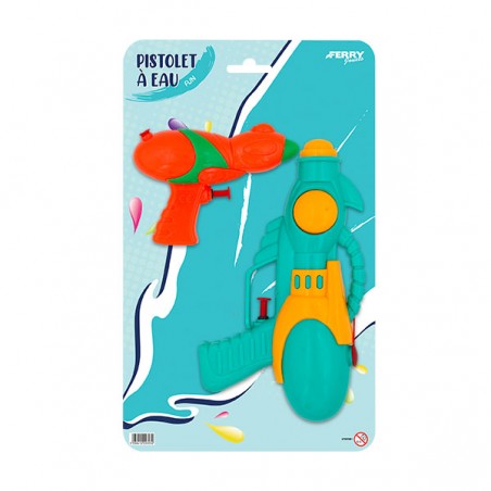  2 PISTOLETS A EAU FUN 21CM / 14CM
