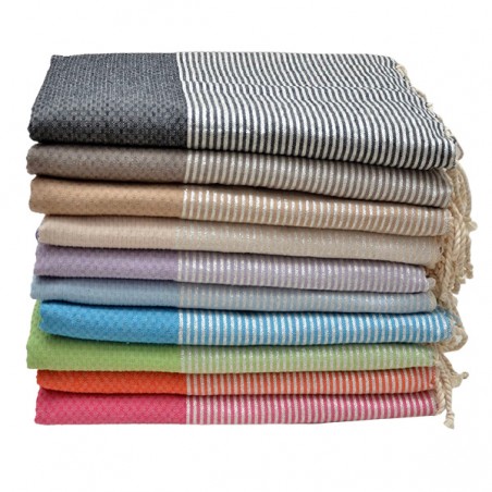  FOUTA NID D'ABEILLE LUREX 100X200CM