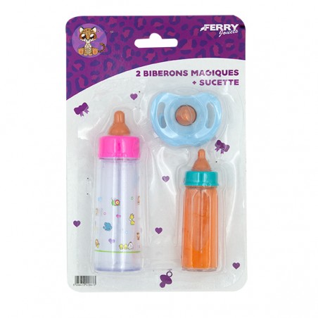  2 BIBERONS LAIT ORANGE + SUCETTE