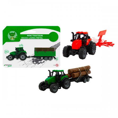  MINI TRACTEUR + REMORQUE 17CM