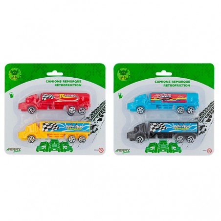  2 CAMIONS REMORQUE A RETROFRICTION