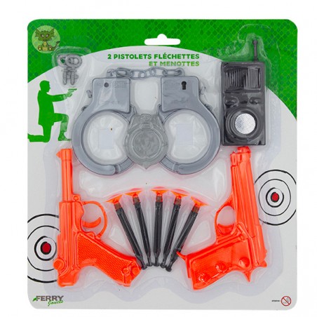  2 PISTOLETS FLECHETTES AVEC MENOTTES