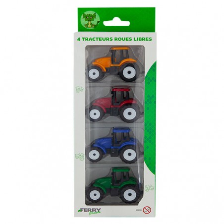  4 TRACTEURS ROUES LIBRES 7CM