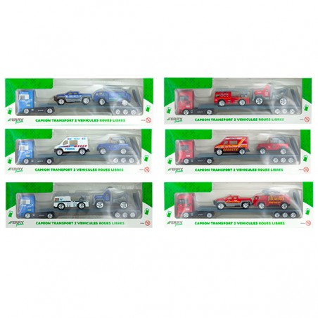  CAMION METAL TRANSPORT 2 VOITURES R.L.
