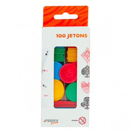  BOITE DE 100 JETONS PLASTIQUE