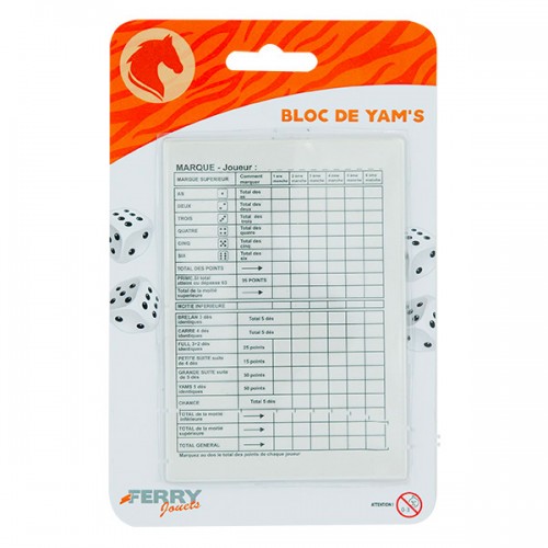  BLOC DE YAM'S 40 FEUILLES