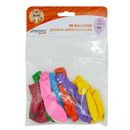  10 BALLONS JOYEUX ANNIVERSAIRE