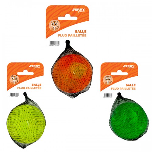  BALLE FLUO PAILLETEE D.7,5CM