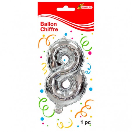  BALLON 36CM METAL CHIFFRE 8