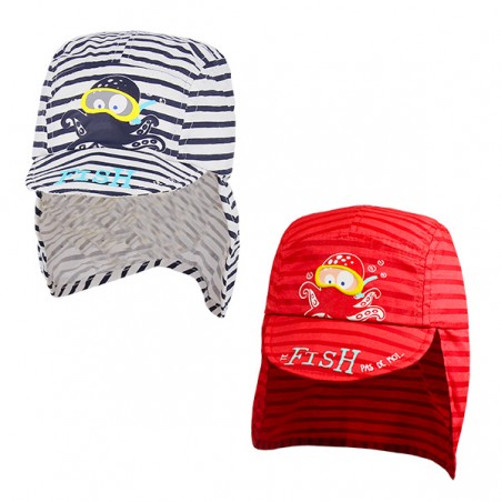  CASQUETTE BEBE FISH COUVRE NUQUE T45/47