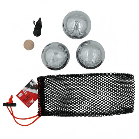  3 BOULES DE PETANQUE METAL FILET XAEQUO