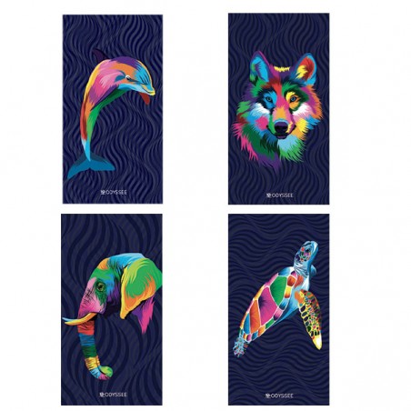  SERVIETTE ANIMAUX ART MICROFIBRE 90X170C